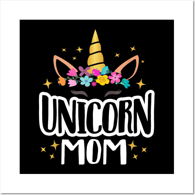 Unicorn Mom Unicorns Birthday Party Squad Matching Wall Art by jordanfaulkner02